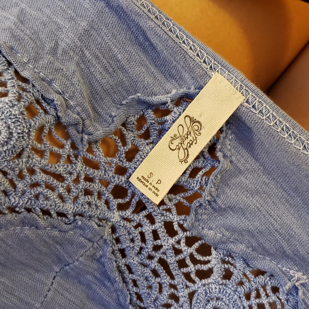 Free People, Blue button down long sleeve top!